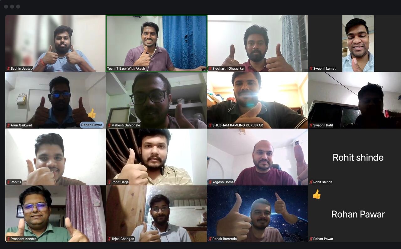 Live online session with Tech IT Easy With Akash learners